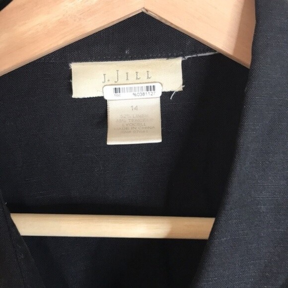 J. Jill Linen black button up shirt dress size 14 - Picture 5 of 14